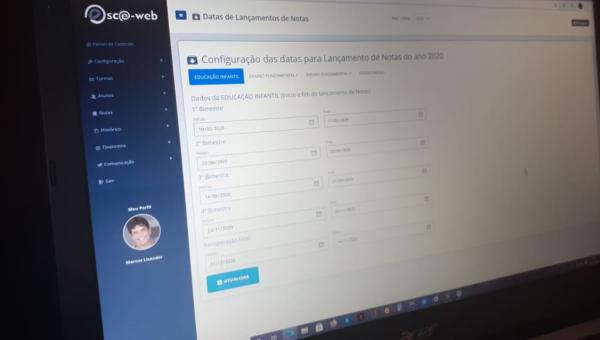 Cadastro de Datas para o Lançamento de Notas