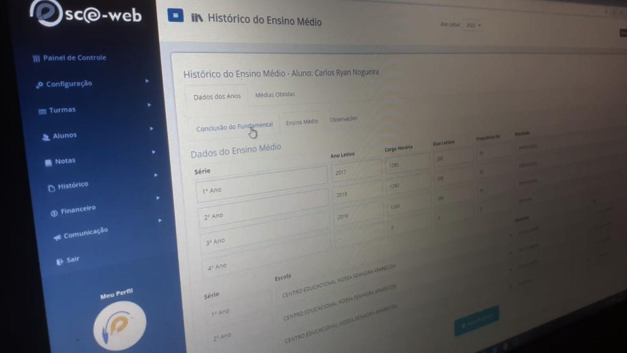 Histórico do Ensino Médio