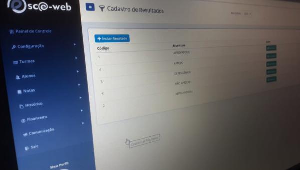 Cadastro de Resultados