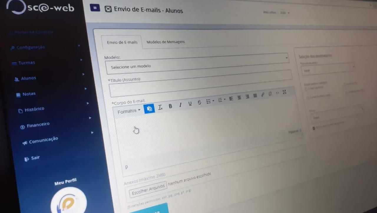 Envio de E-mails para Alunos